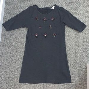 Grey Dress with beaded design